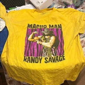 Macho Man Randy Savage Yellow Graphic T-Shirt